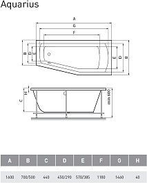 Relisan Акриловая ванна Aqaurius 160x70/50 R – фотография-4